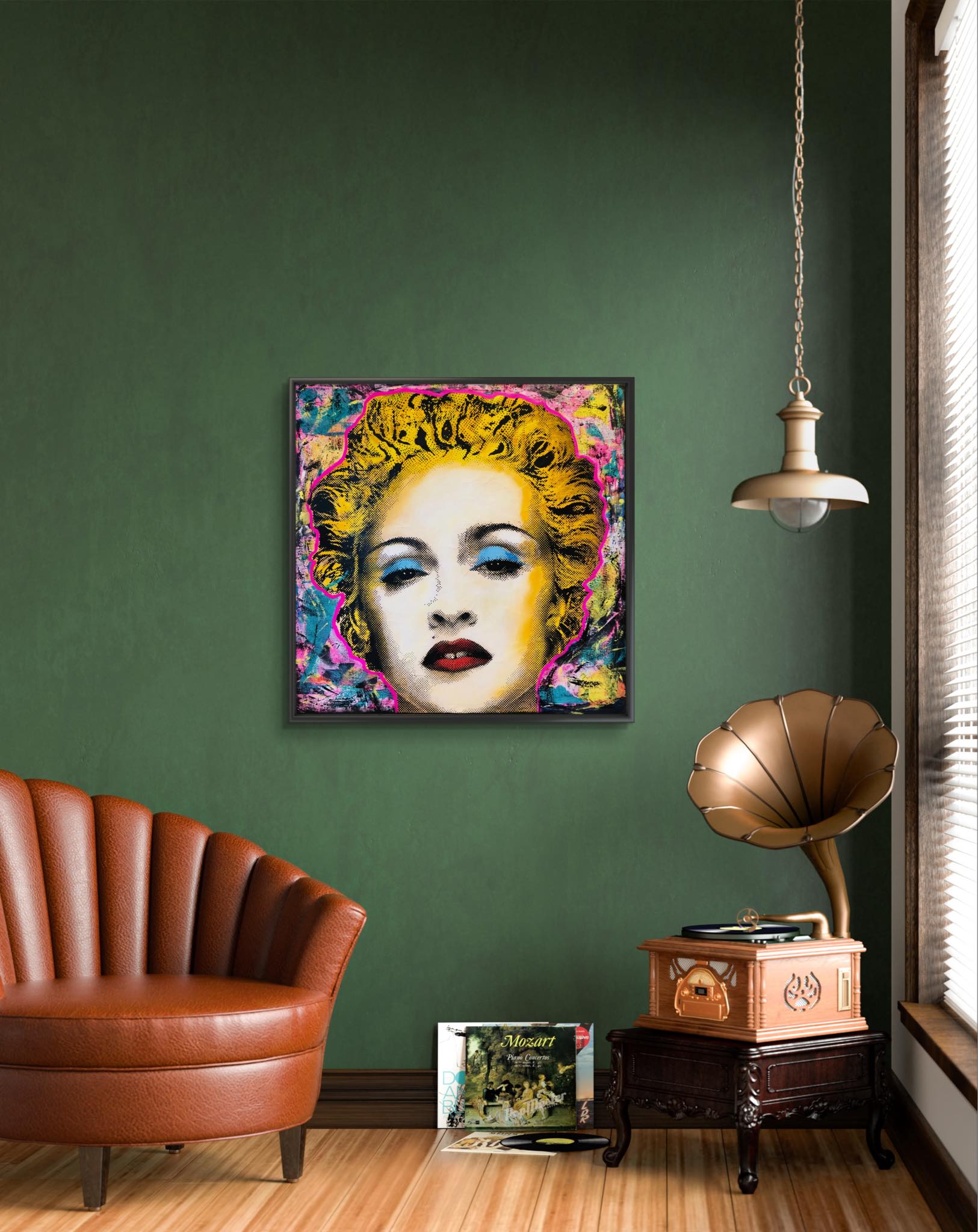 Madonna av Popart kunstneren Fru Bugge. Galleri2b har stort utvalg av popart og streetart. 