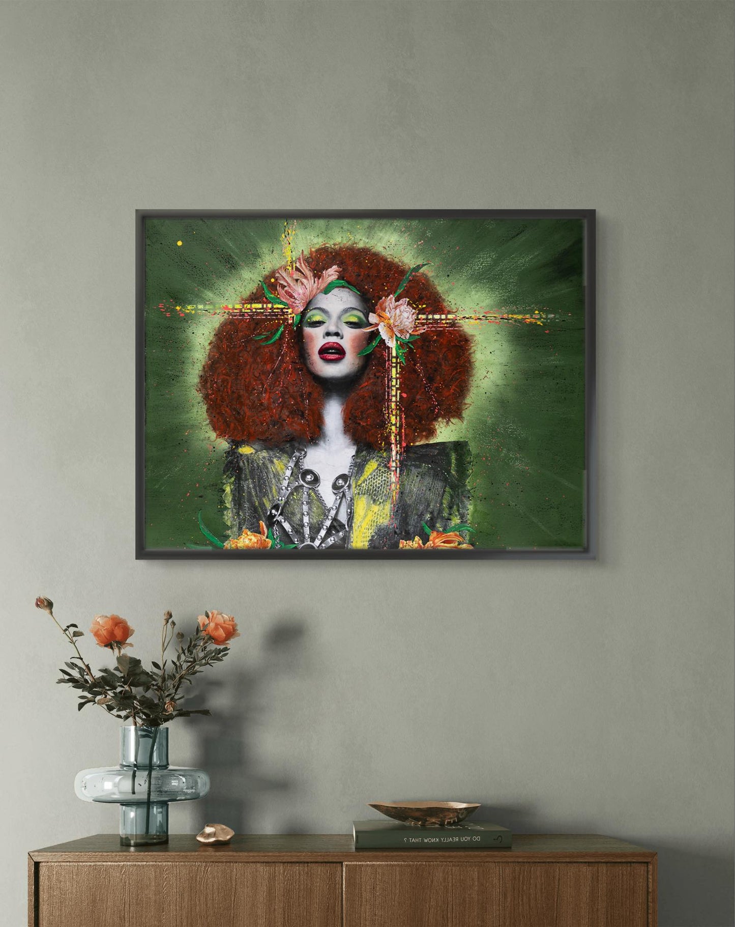 Beyoncé i pop art stil av Fru Bugge. Vi er stolte av å kunne formidler trykk og originaler i pop art og streetart stil av pop art kunstneren Fru Bugge