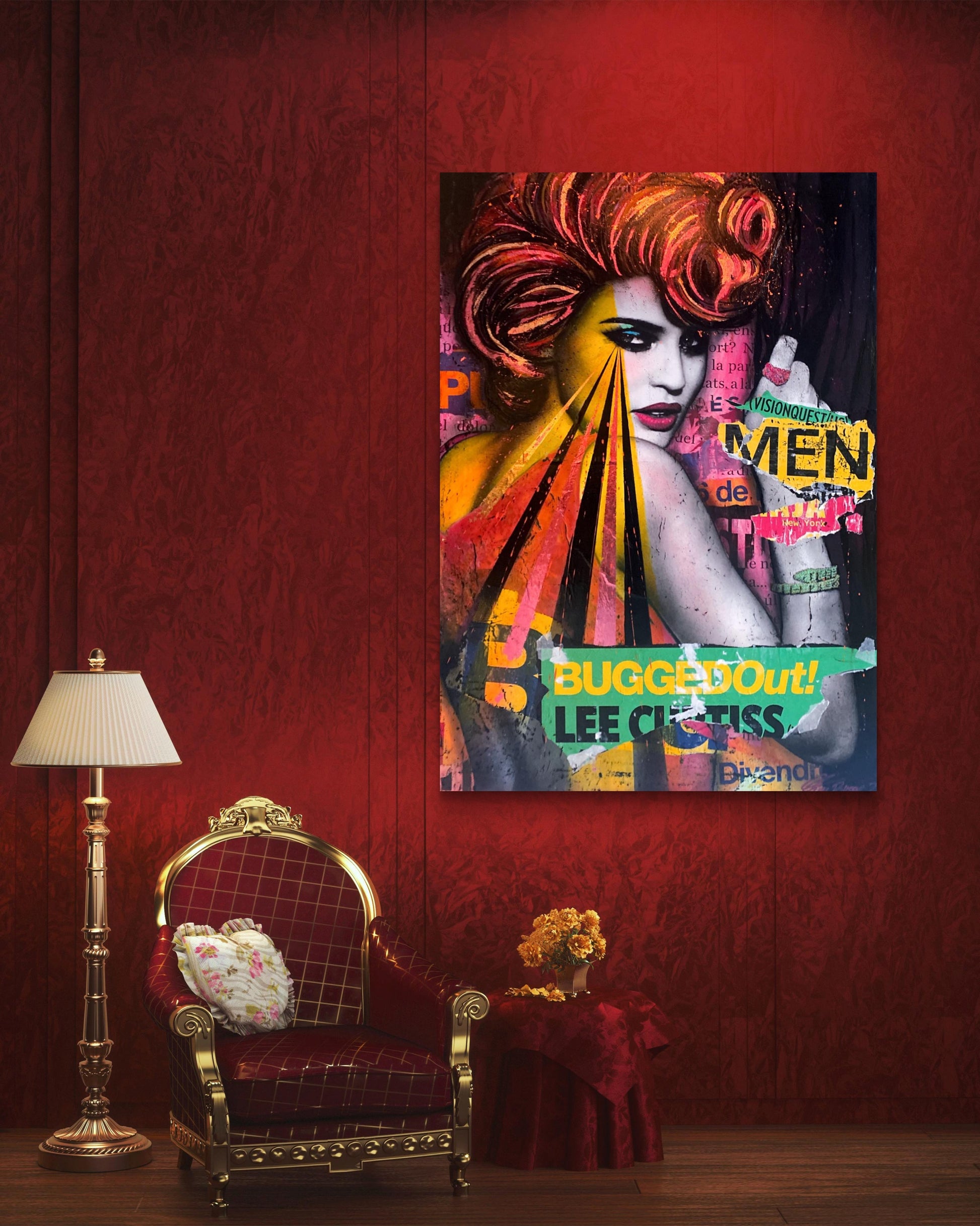 Store, Fargerike Streetart Malerier av Fru Bugge - Originaler