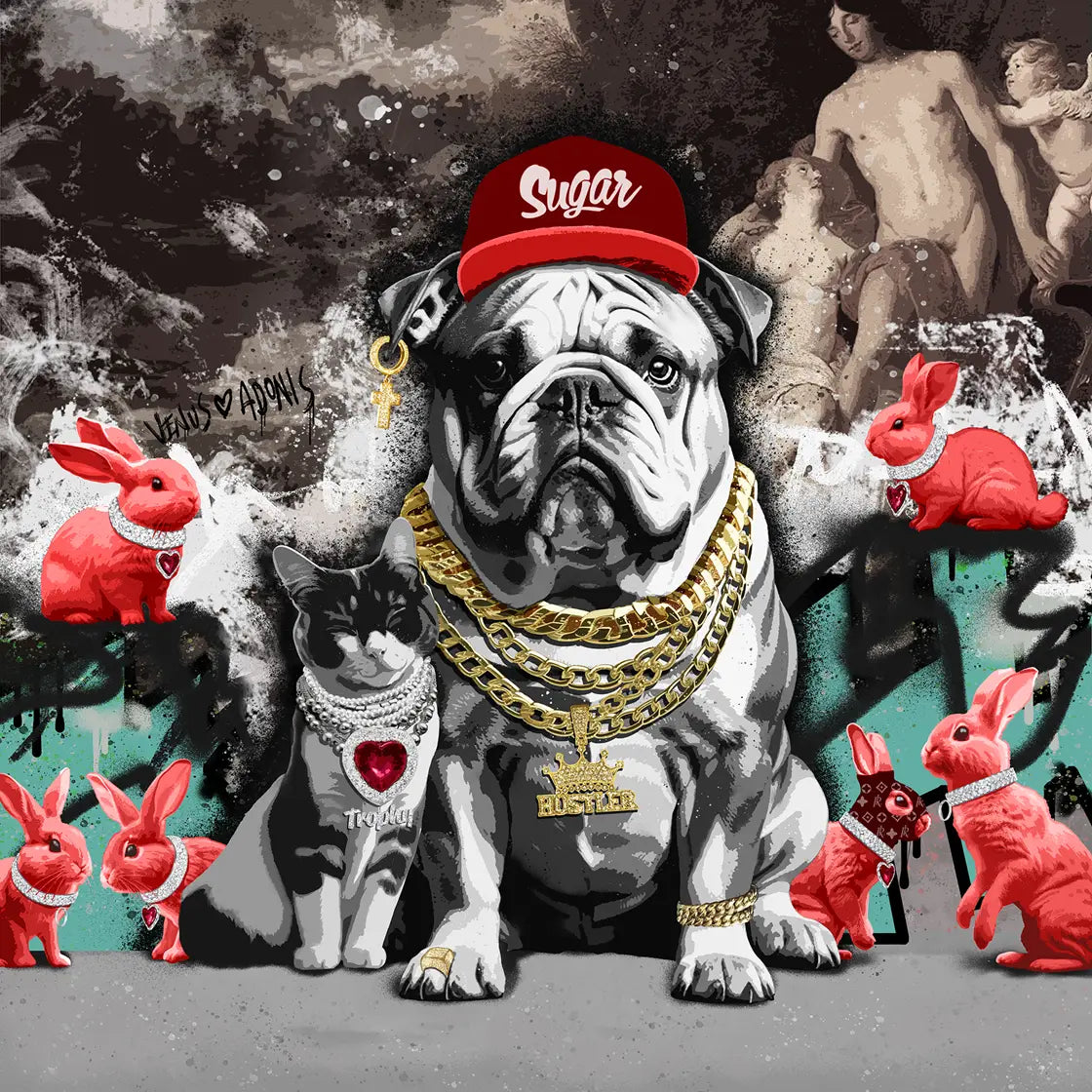 Popart av Rino Larsen "Dog Digger"