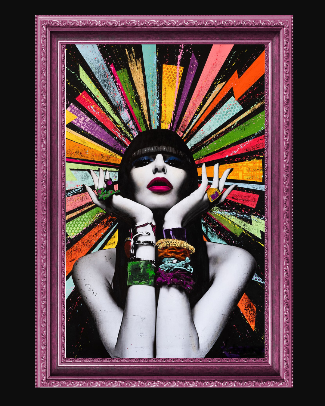 Kjøp Texas Sun – et kraftfullt popart-samarbeid mellom Fru Bugge og KokkoArt. Begrenset opplag, personlig og unikt. Kun hos Galleri2B.