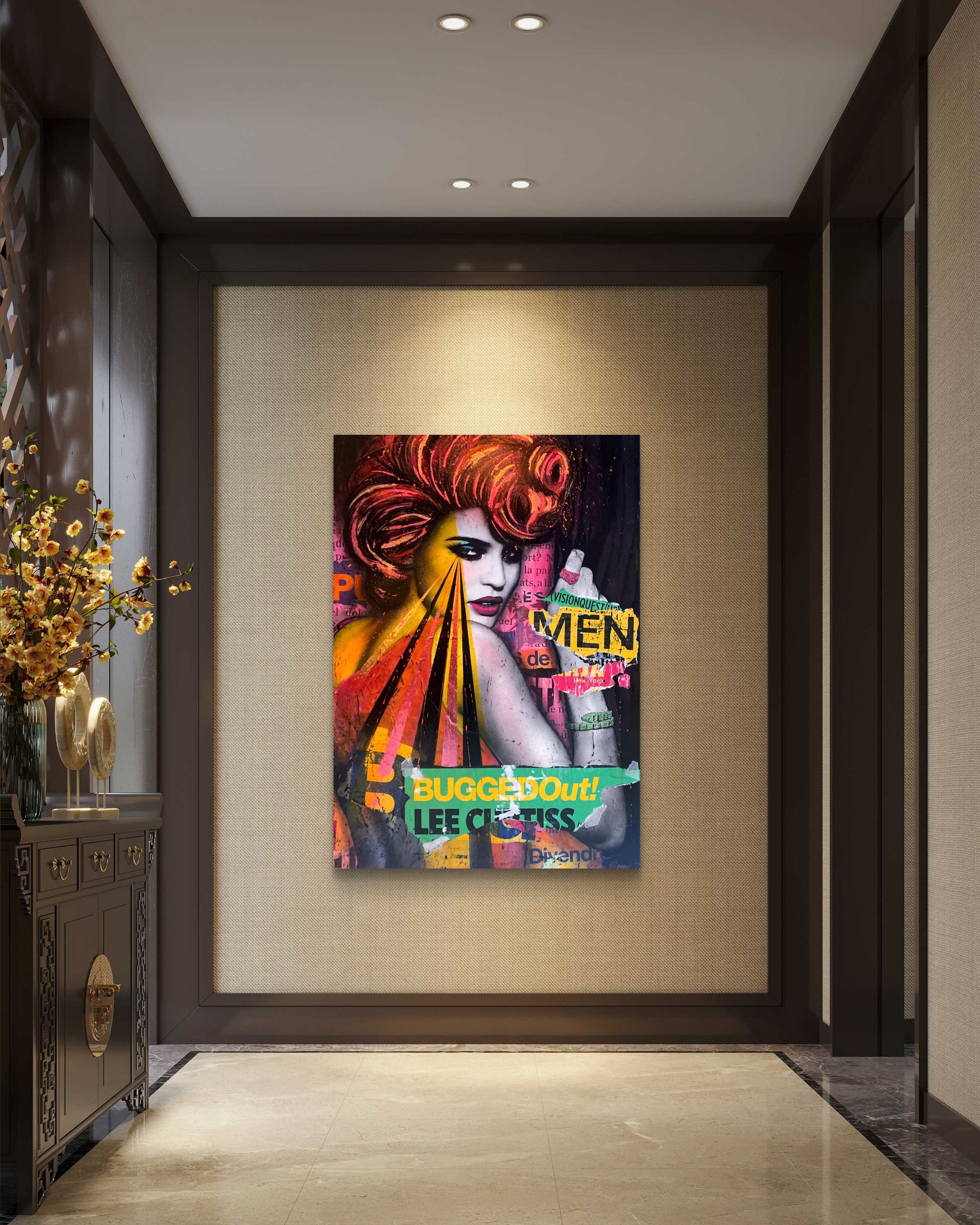 Original Popart av Fru Bugge: Store Malerier for Moderne Interiør