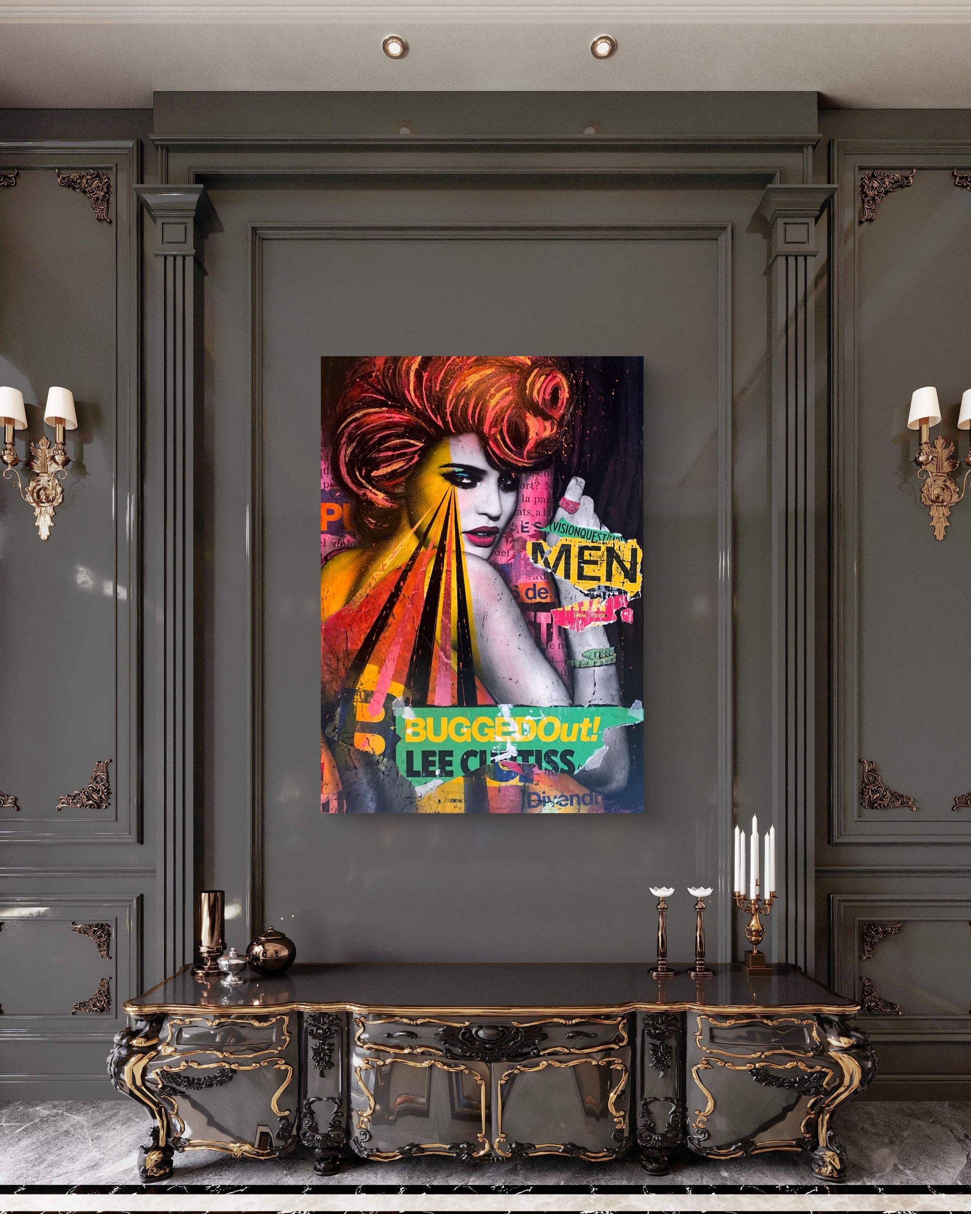 Store Popart Malerier av Fru Bugge - Unike Originaler