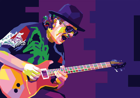 Torbjørn Endrerud (Tendart) "Carlos Santana", digitalt grafisk kunstverk av gitaristen Carlos Santana