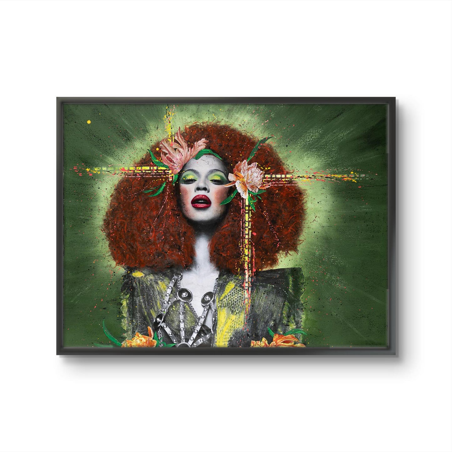 Beyoncé i Pop Art stil av Fru Bugge. Galleri2b har et stort utvalg av pop art og streetart. Galleri2b formidler originaler og trykk av den populære pop art og streetart kunstneren Fru Bugge