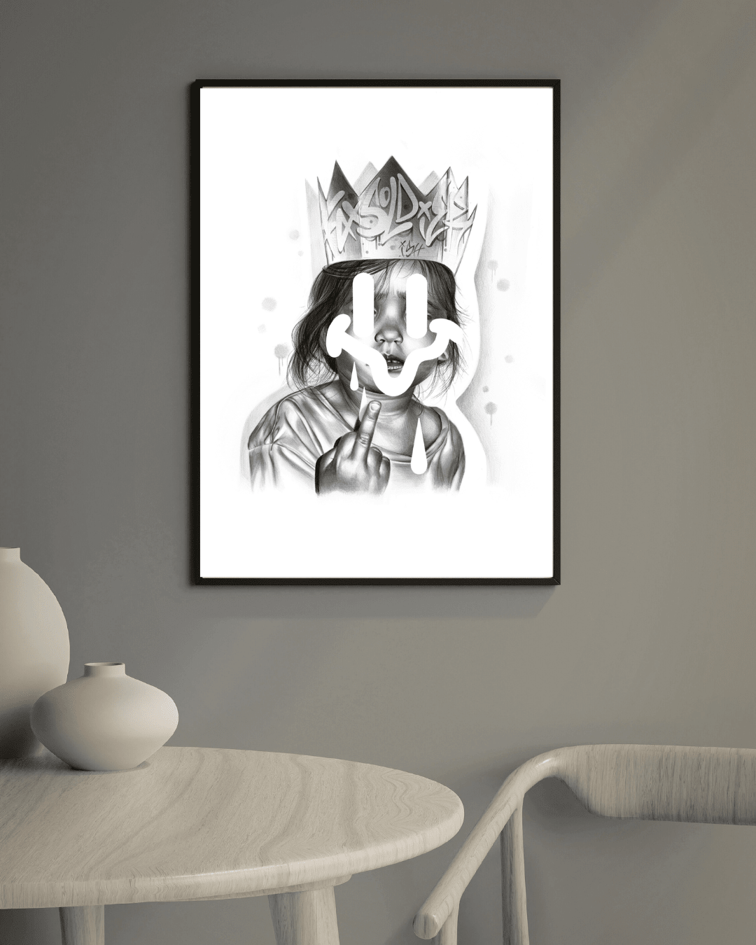 Bilde av FAXSOLDIER - «Kid Community: Crowned too Early » laget av FAXSOLDIER, popart kunst fra Galleri2b
