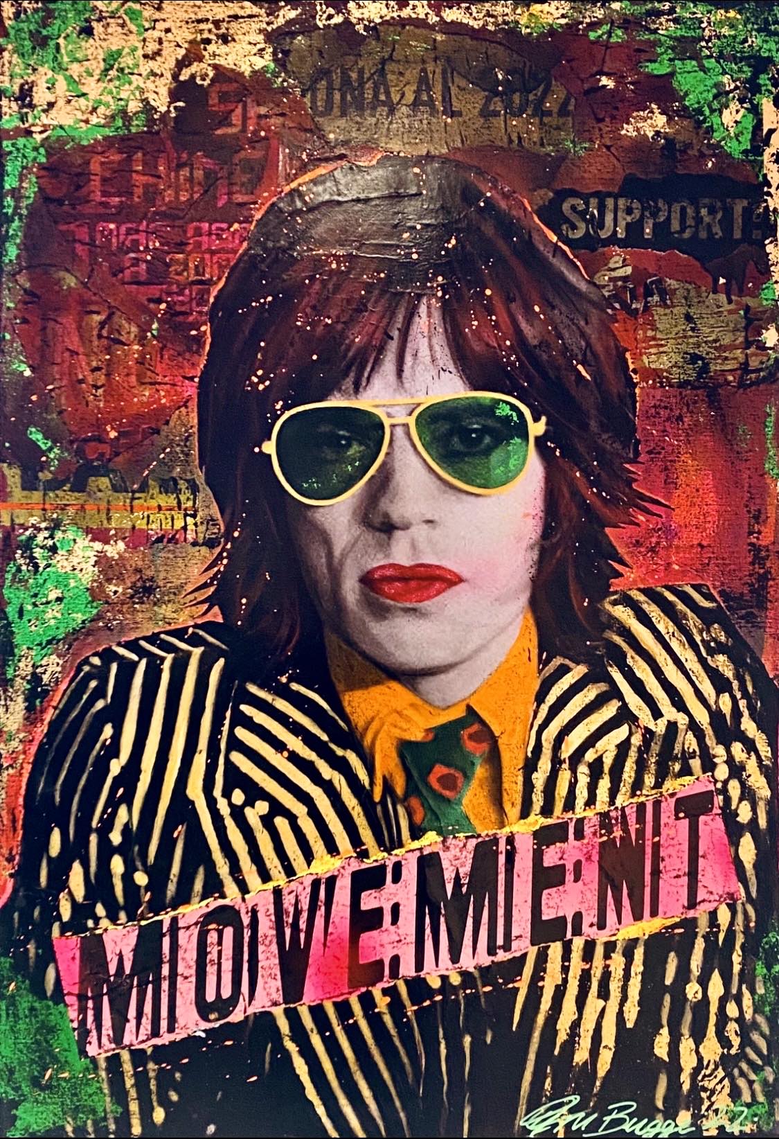 Bilde av Fru Bugge "Movement/Mick Jagger laget av Fru Bugge, popart kunst fra Galleri2b