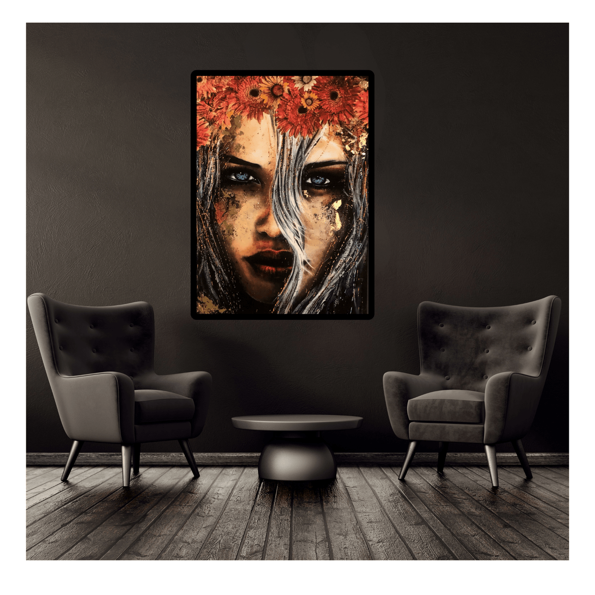 Bilde av Fru Bugge "The Gaze" laget av Fru Bugge, popart kunst fra Galleri2b