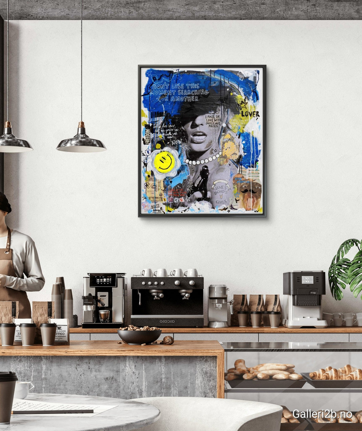 Bilde av JfPainting "007" laget av Julia Flak, popart kunst fra Galleri2b