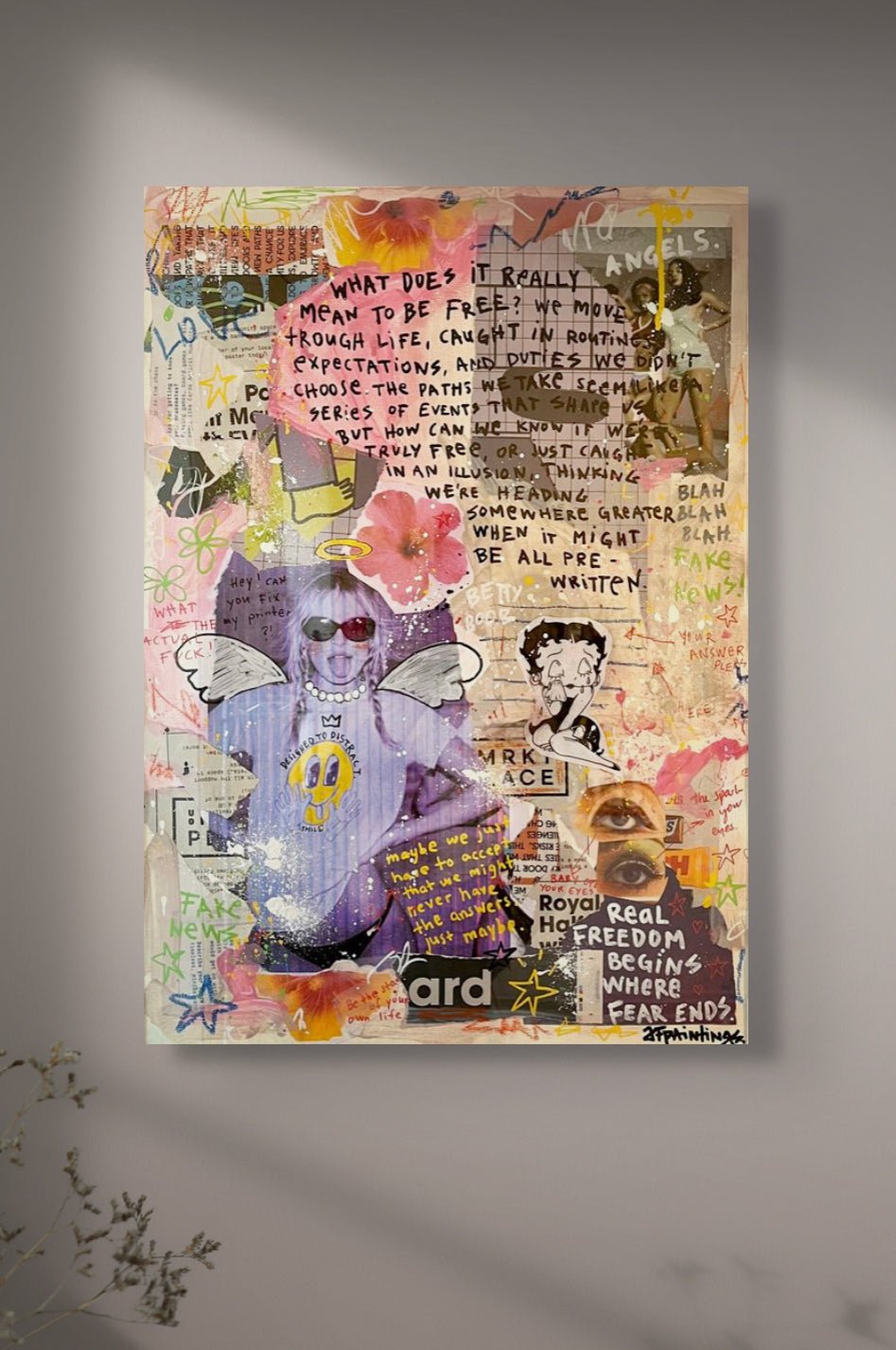 Bilde av Fake News – Original kunstverk av JFpaintings | Galleri2B laget av Julia Flak, popart kunst fra Galleri2b