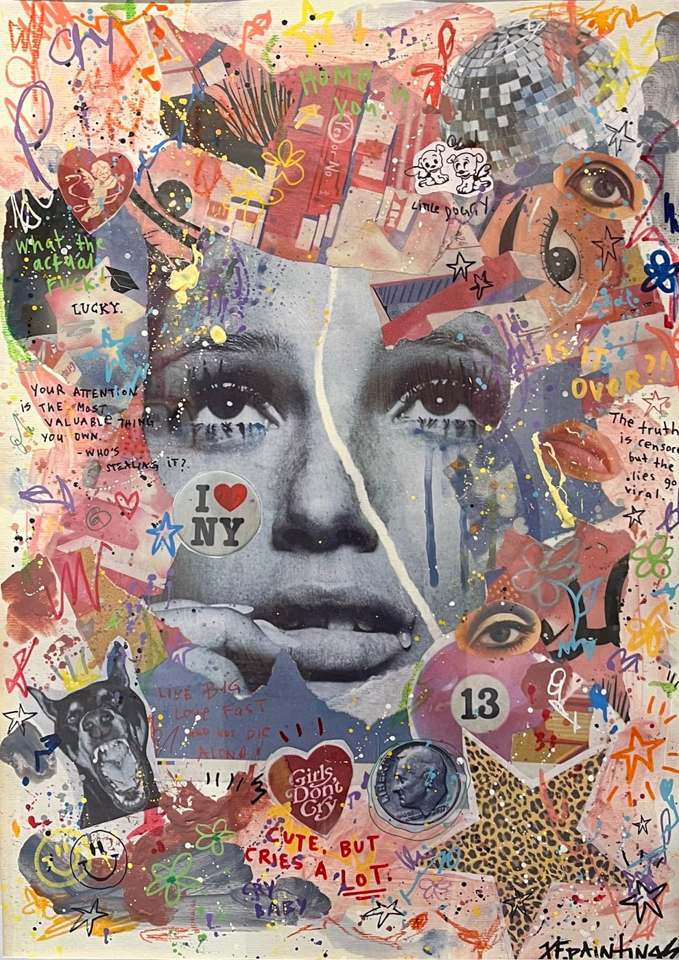 Bilde av JfPainting "I Love NY" laget av Julia Flak, popart kunst fra Galleri2b