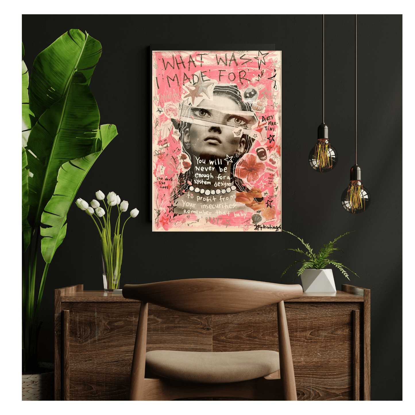 Bilde av JfPainting "What was i made for" laget av Julia Flak, popart kunst fra Galleri2b