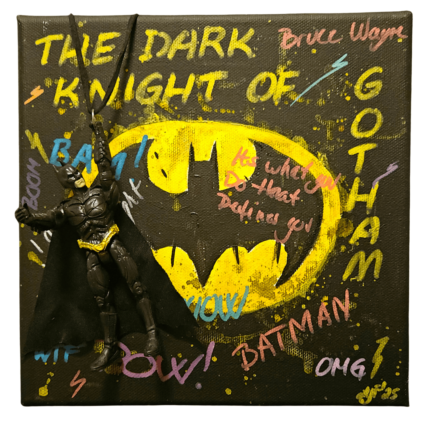 Bilde av Lene Yvonne "Batman" - Gjestekunstner laget av Lene Yvonne, popart kunst fra Galleri2b
