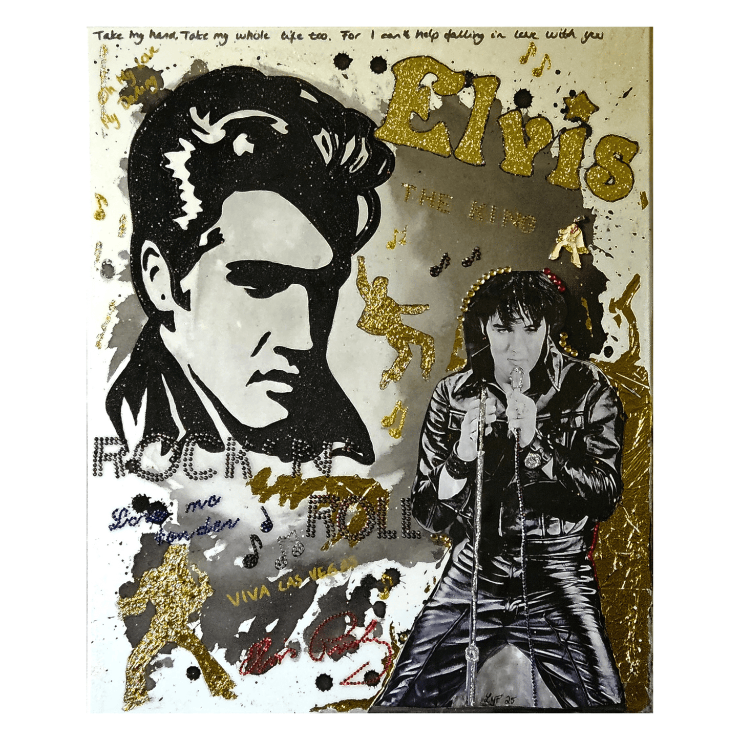 Bilde av Lene Yvonne "Elvis" - Gjestekunstner laget av Lene Yvonne, popart kunst fra Galleri2b