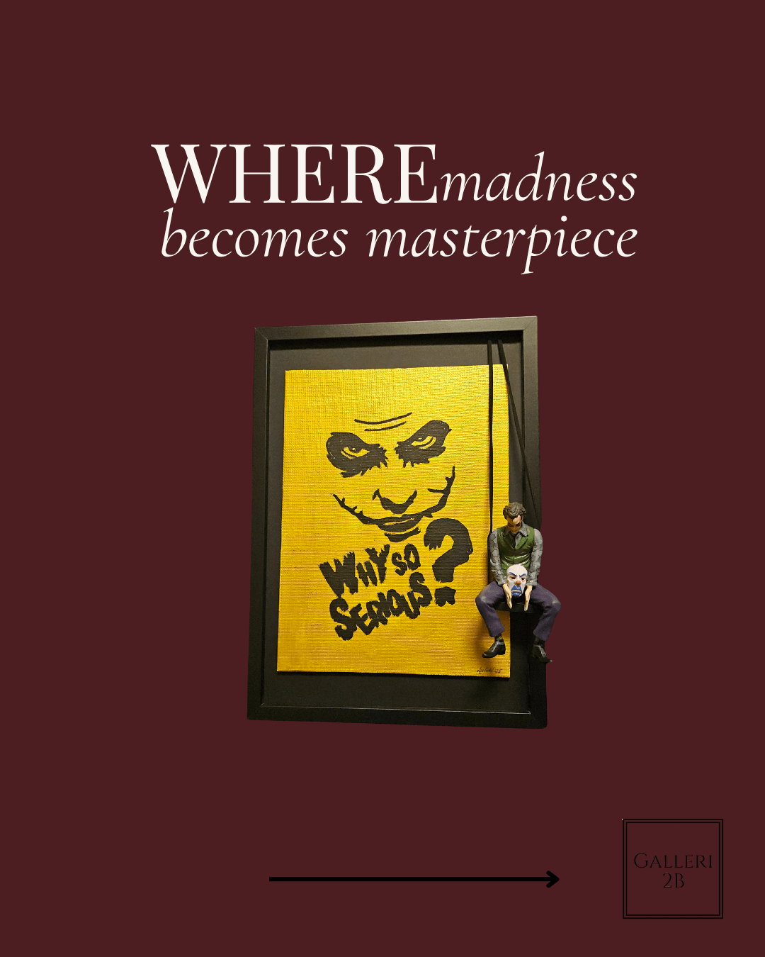 Bilde av Lene Yvonne "Joker" - Gjestekunstner laget av Lene Yvonne, popart kunst fra Galleri2b