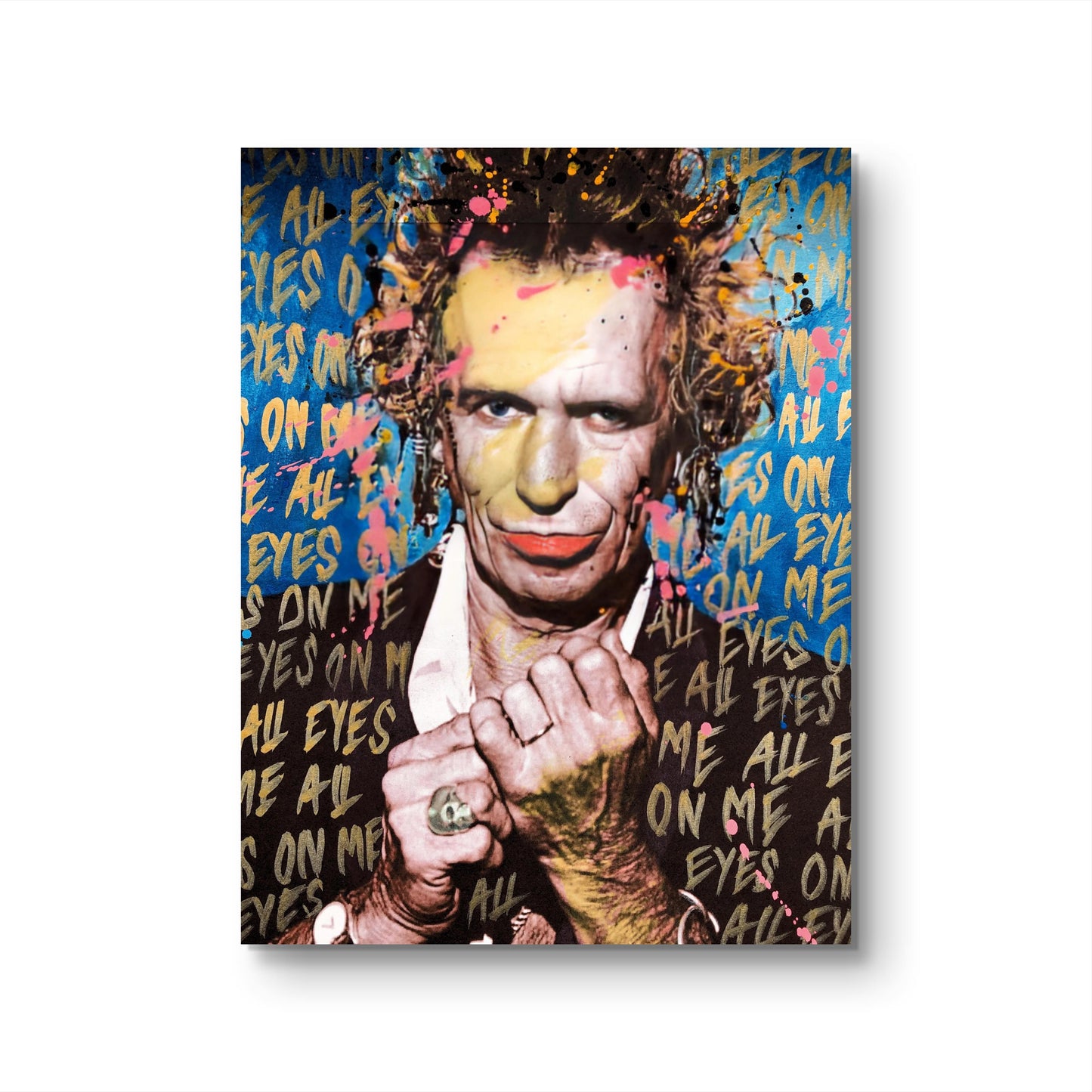 Keith Richards av den populære popart kunstneren Fru Bugge. Fru BUgge regnes som dronningen av streetart og popart. Galleri2b har store malerier/originaler av Fru BUgge