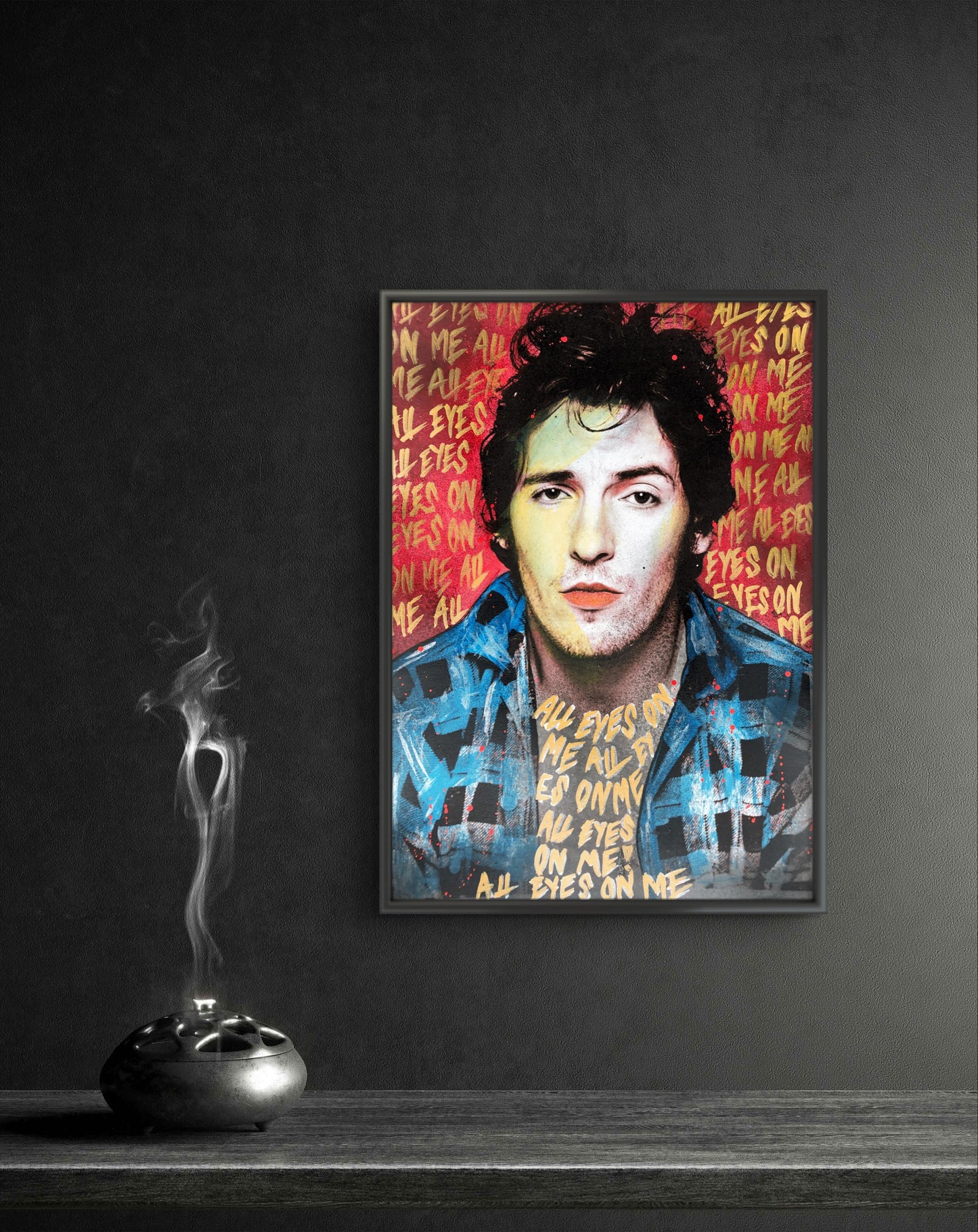 Flott trykk av den kjente og populære kunstneren Fru Bugge. Heng et av dine idoler på veggen "Bruce Springsteen" Galleri2b har stort utvalg av popart og streetart