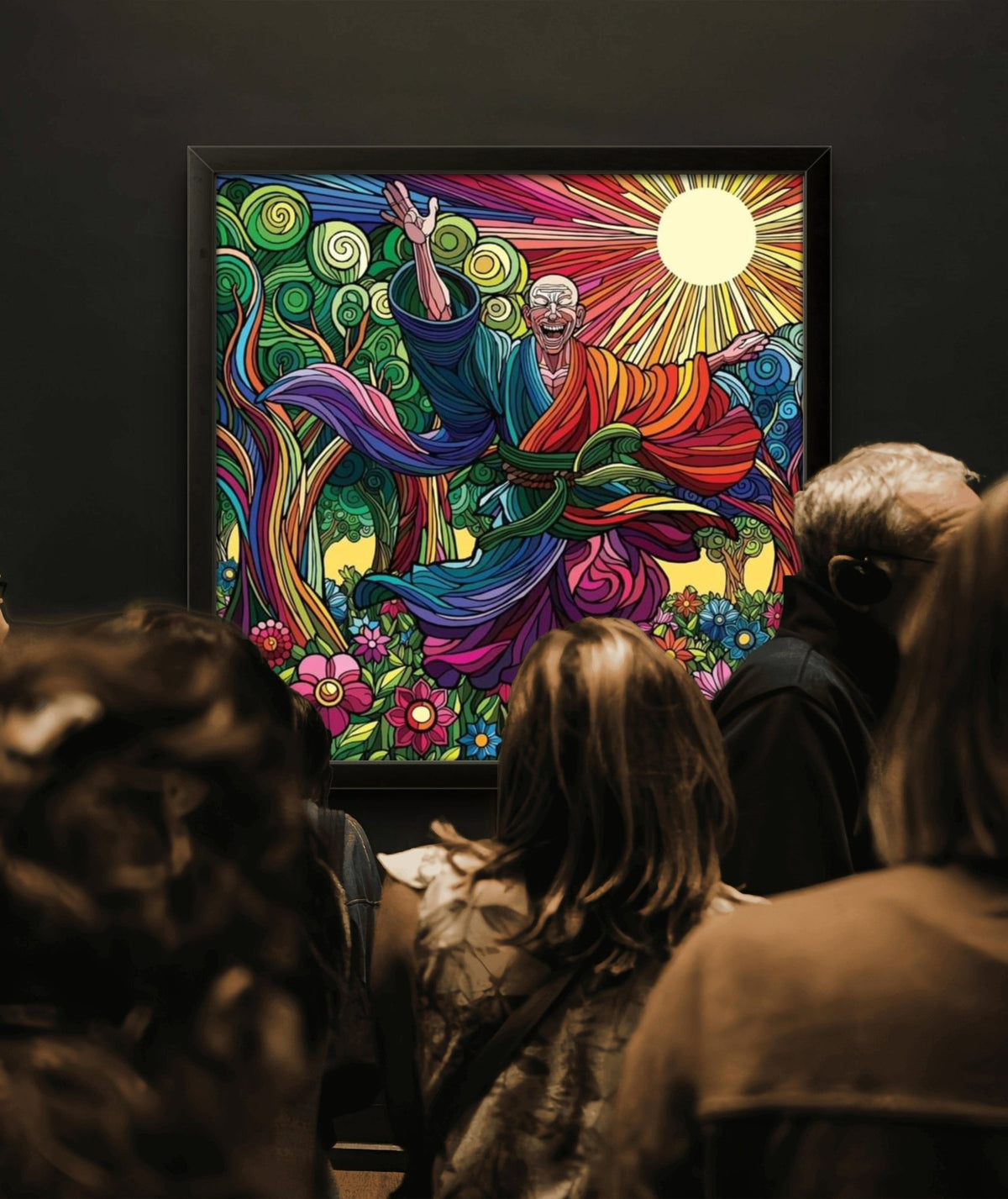 Bilde av Ronny Bank "Embrace the joy" 90X90 cm laget av Ronny Bank, popart kunst fra Galleri2b