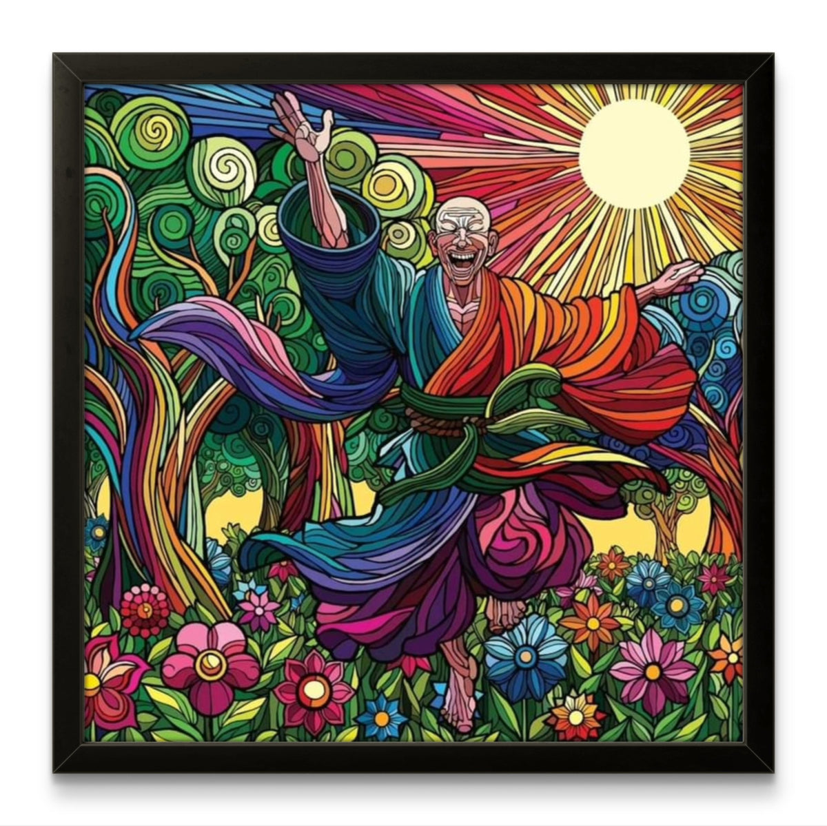 Bilde av Ronny Bank "Embrace the joy" 90X90 cm laget av Ronny Bank, popart kunst fra Galleri2b