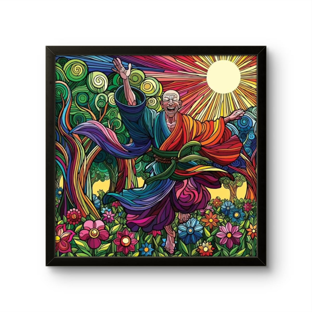 Bilde av Ronny Bank "Embrace the joy" 90X90 cm laget av Ronny Bank, popart kunst fra Galleri2b