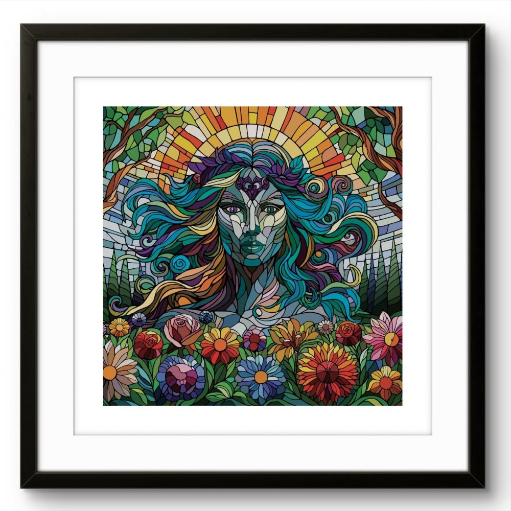 Bilde av Ronny Bank "In Her Strenght, We Find Light" 50x50cm laget av Ronny Bank, popart kunst fra Galleri2b