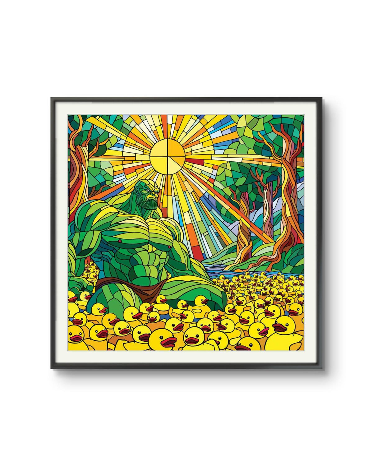 Bilde av Ronny Bank "King of ducks" 50X50 cm laget av Ronny Bank, popart kunst fra Galleri2b