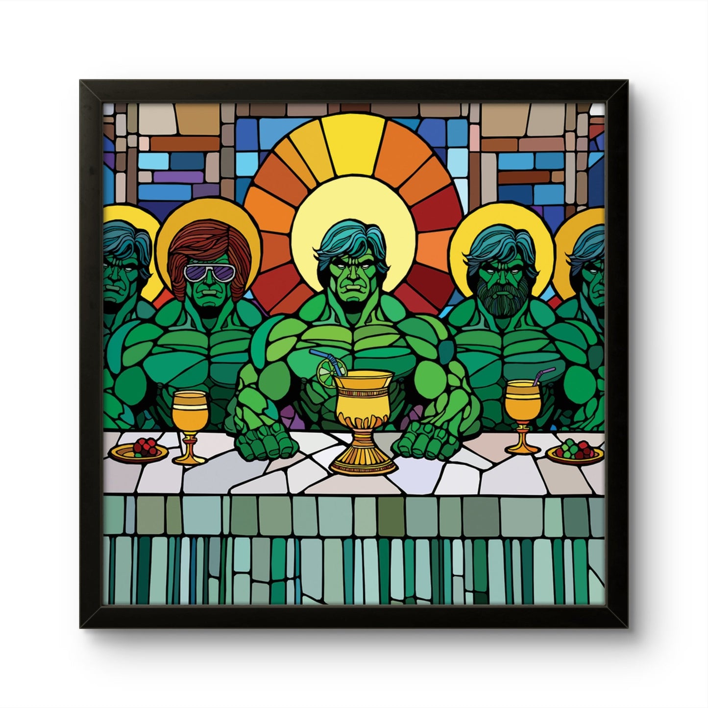 Bilde av Ronny Bank "Last Supper" 15X15 cm laget av Ronny Bank, popart kunst fra Galleri2b