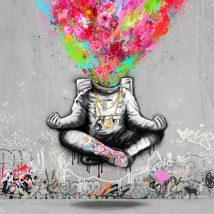Rino Larsen, Astronaut kunst, kunsttrykk, Fineart, Rino, boligmessen Hellerudsletta, Galleri2b, Valentinesday, Cloud 9, Valentinesgave, Bank og Larsen med Fru Bugge i bagasjen
