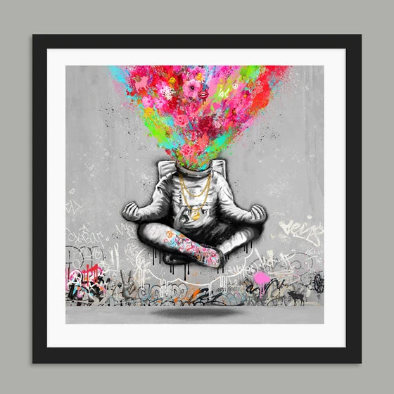 Rino Larsen, Astronaut kunst, kunsttrykk, Fineart, Rino, boligmessen Hellerudsletta, Galleri2b, Valentinesday. Bank og Larsen med Fru Bugge i bagasjen, Fineart, Galleri2b,
