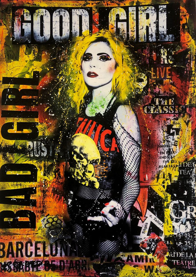 Fru Bugge - Good girl/Bad girl, Hilde Bugged, bugge, Metallica, KUnsttrykk, poppet, Fineart, kunstgalleri, Boligmesse, Boligmesse Hellerudsletta,