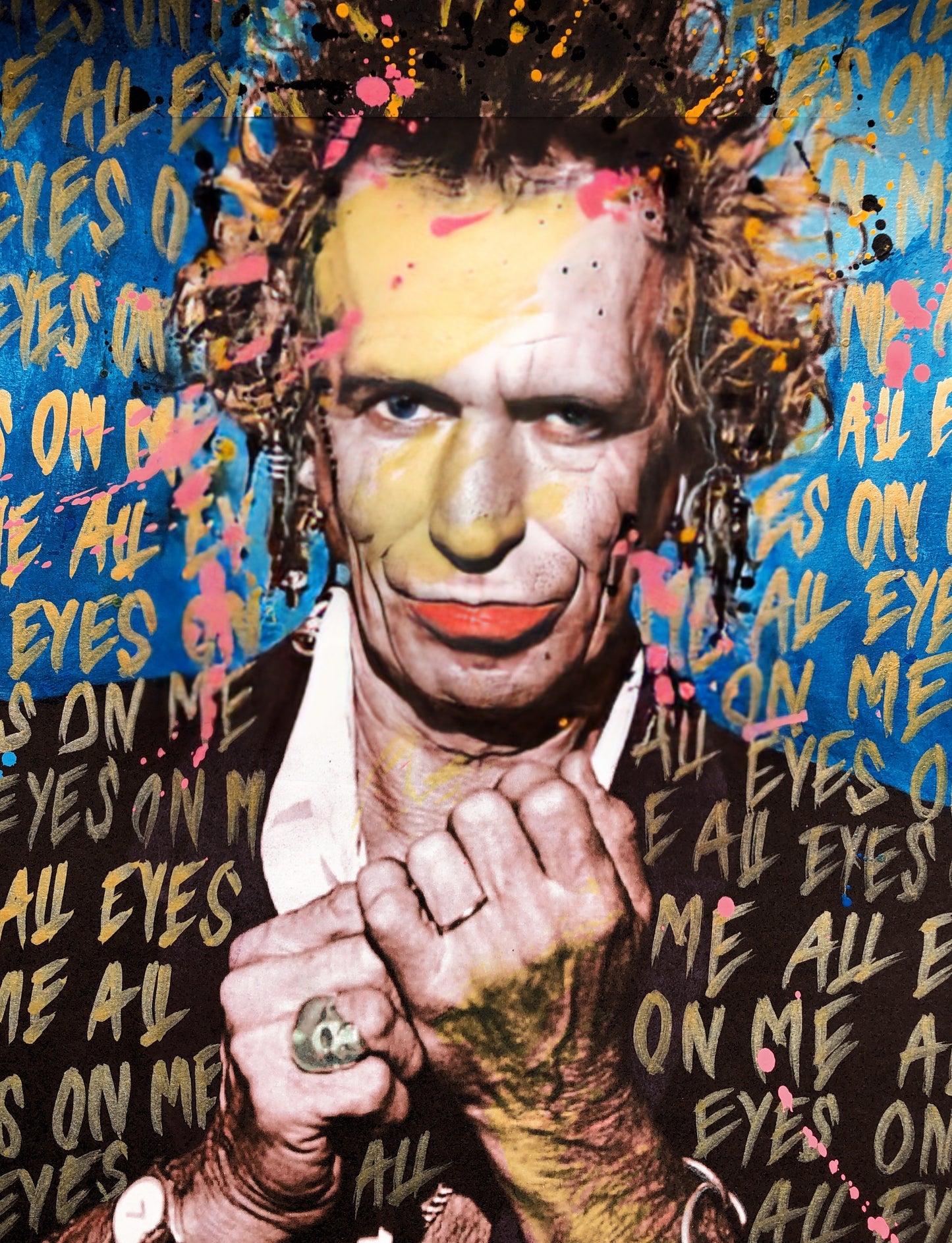 Fru Bugge "Keith Richards" Alle eyes on me, Kunsttrykk, Poppet, Boligmesse, Boligmesse Hellerudsletta, Popart, bryllupsgave, kunst i gave