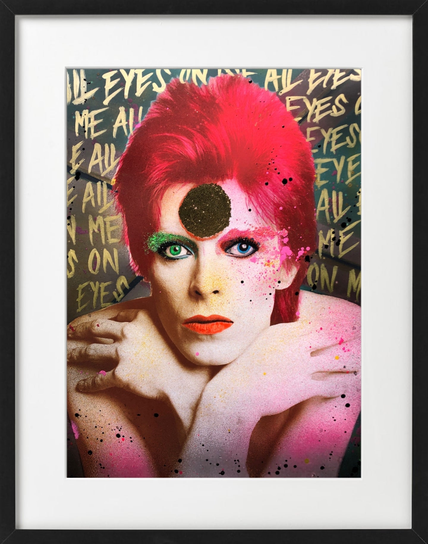 Bilde av Fru Bugge "All eyes on me " Bowie" laget av Fru Bugge, popart kunst fra Galleri2b
