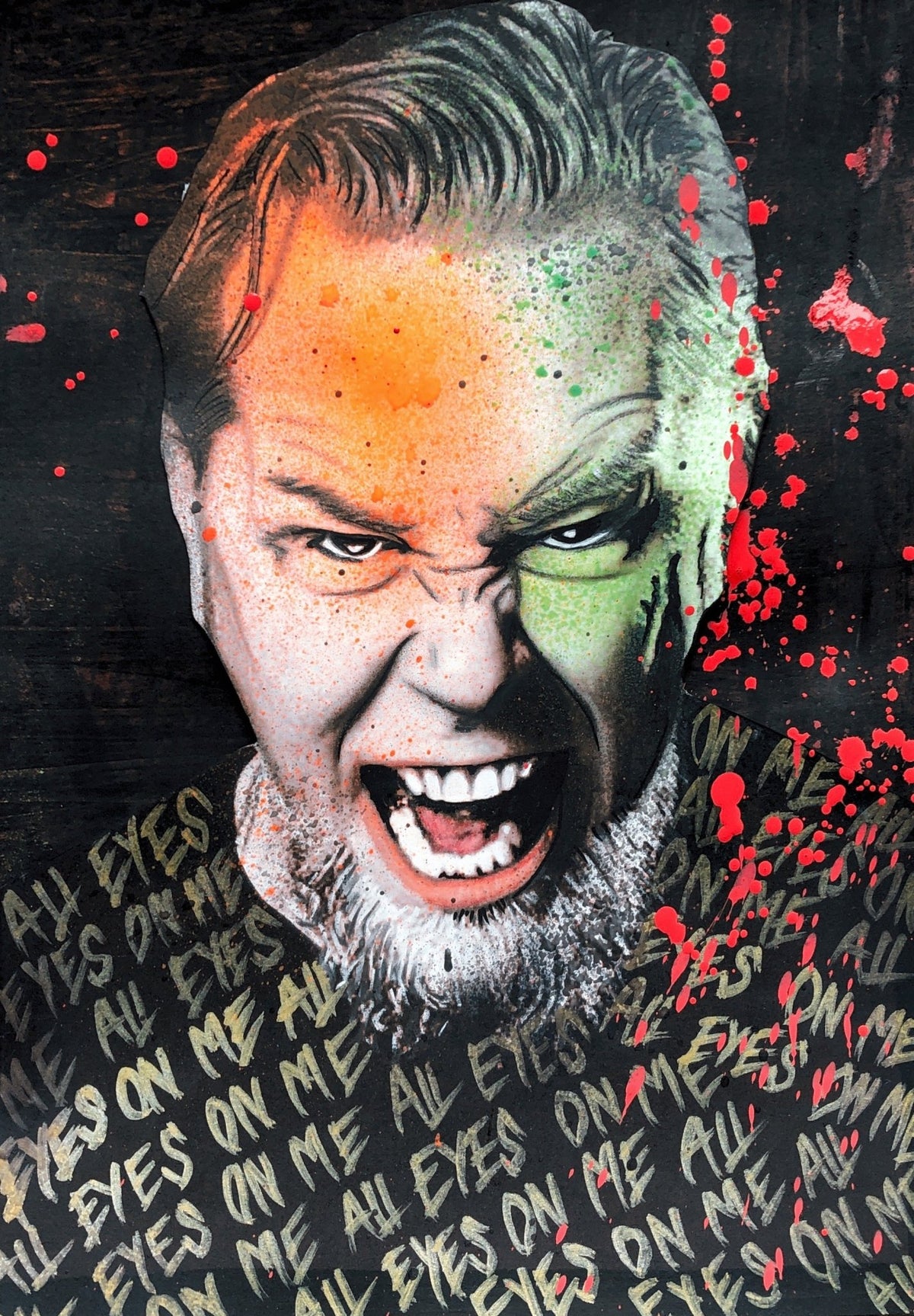 Bilde av Fru Bugge "All eyes on me "James Hetfield" laget av Fru Bugge, popart kunst fra Galleri2b