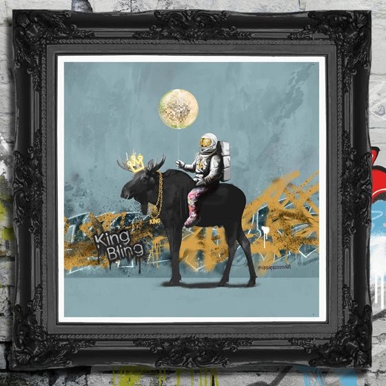 Bilde av Rino Larsen "King Bling B" laget av Rino Larsen, popart kunst fra Galleri2b