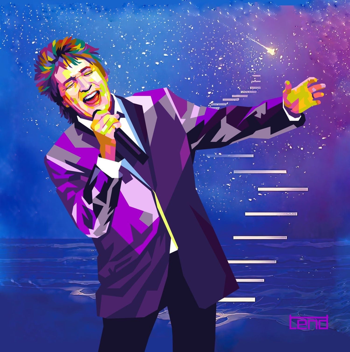 Bilde av Torbjørn Endrerud " Rod Stewart" laget av Torbjørn Endrerud, popart kunst fra Galleri2b