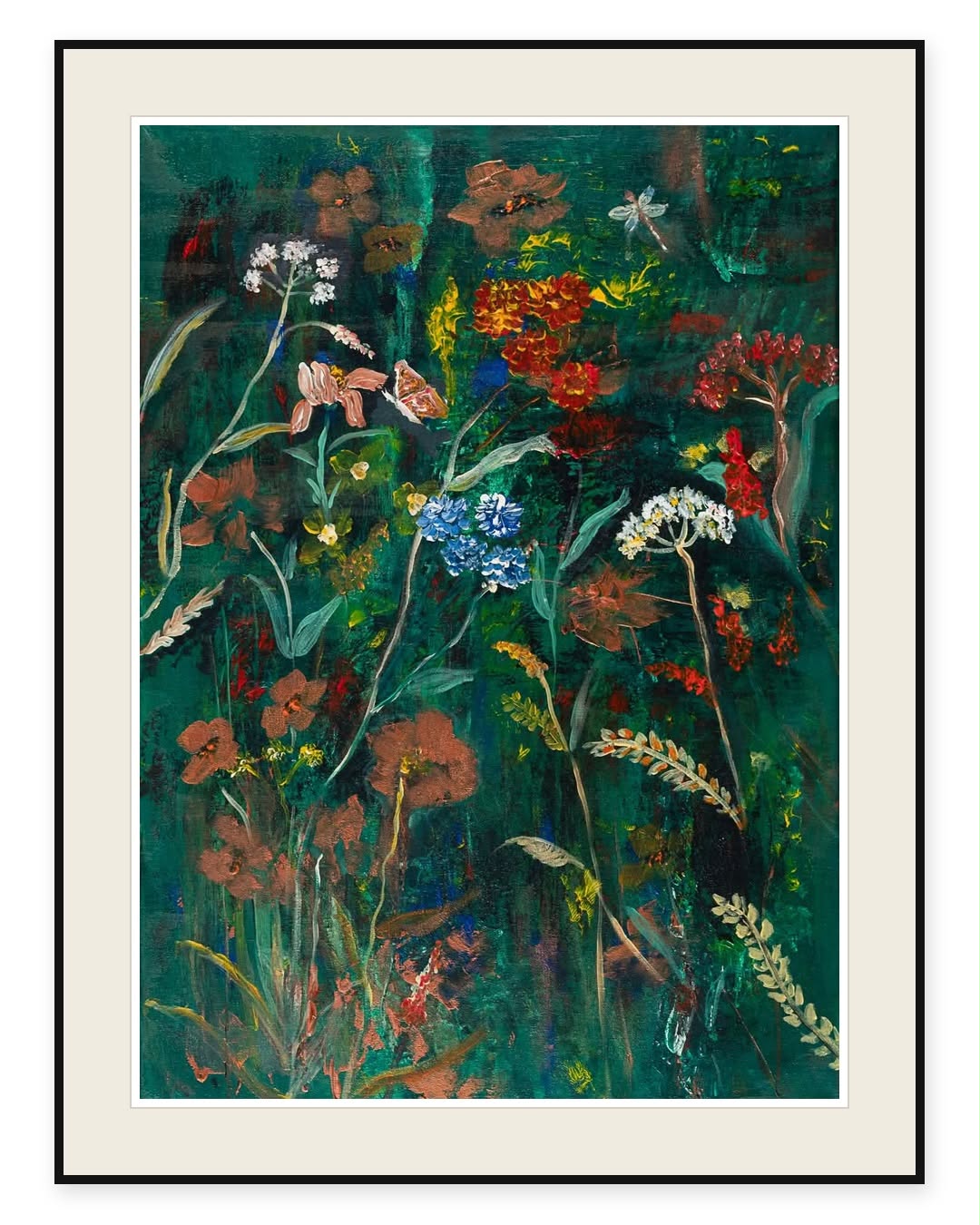 Eng i grønt, kunsttrykk av Ellen Zimmer, 49 x 65 cm
