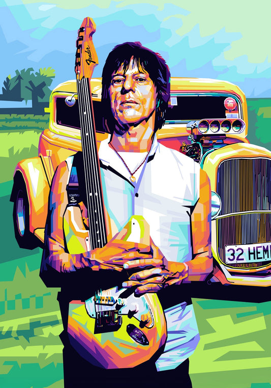 Torbjørn Endrerud (Tendart) "Jeff Beck", digitalt grafisk kunstverk