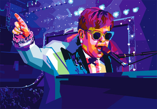 Torbjørn Endrerud (Tendart) "Elton John", digitalt grafisk kunstverk av Elton John