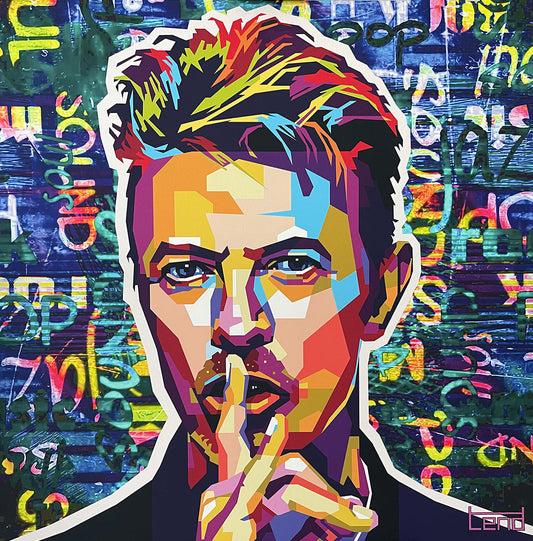 Torbjørn Endrerud (Tendart) "David Bowie" blå versjon, digitalt grafisk kunstverk