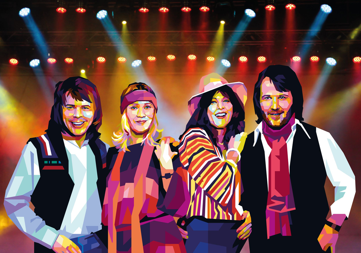 Torbjørn Endrerud (Tendart) "ABBA", digitalt grafisk kunstverk av det svenske bandet ABBA
