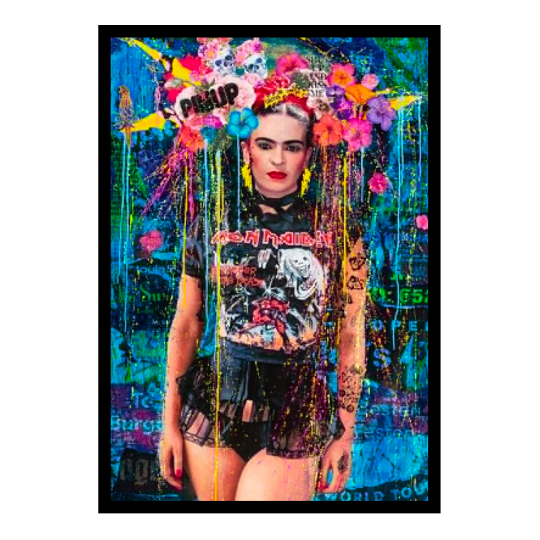Her ser du kunsttrykket Frida Kahdlo av den populære popart kunstneren Fru Bugge