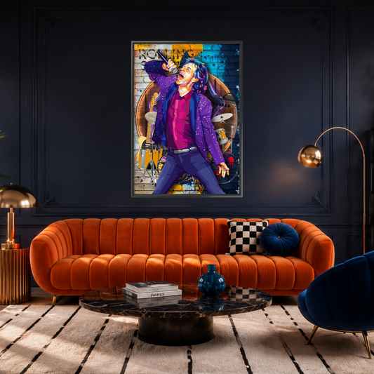 Popart trykk av Mic Jagger. Tolket av den populære popart kunstneren Tendart (Torbjørn Endrerud"