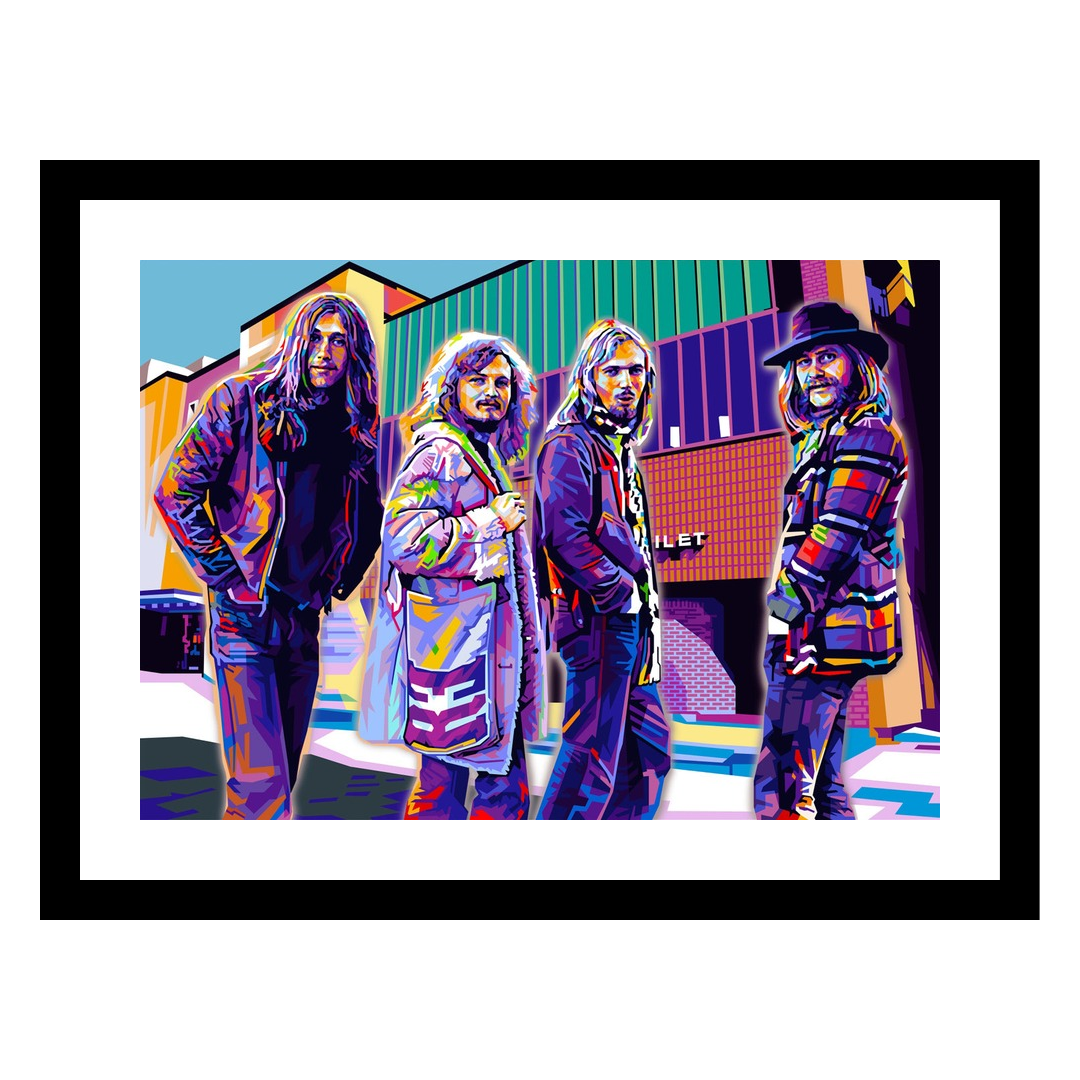 Her ser du popart av rockebandet Aunt Mary, tolket av popartkunstneren Tendart. 