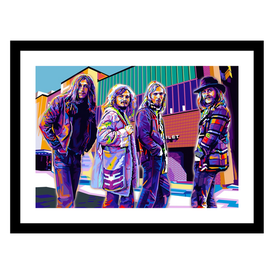 Her ser du popart av rockebandet Aunt Mary, tolket av popartkunstneren Tendart. 