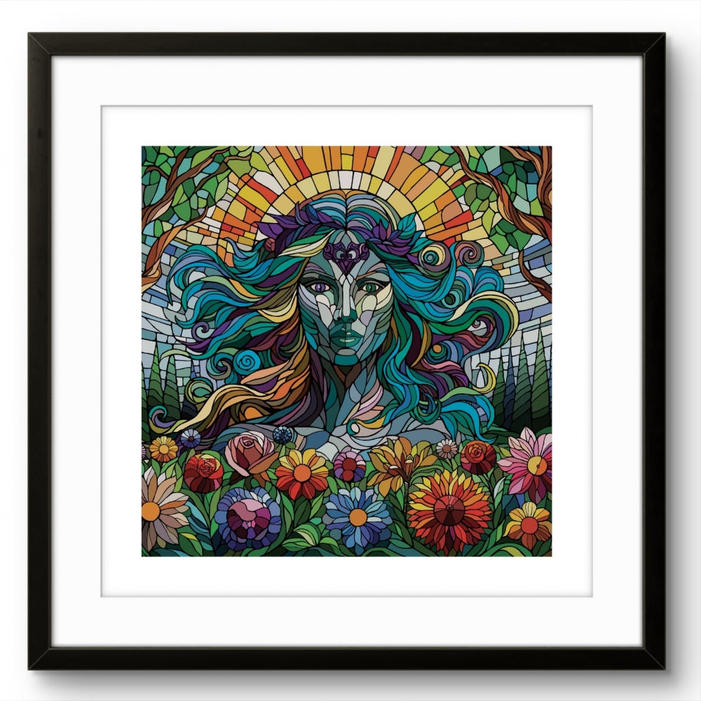 Her ser du "In Her Strenght, We Find Light" i ramme av kunstner Ronny Bank