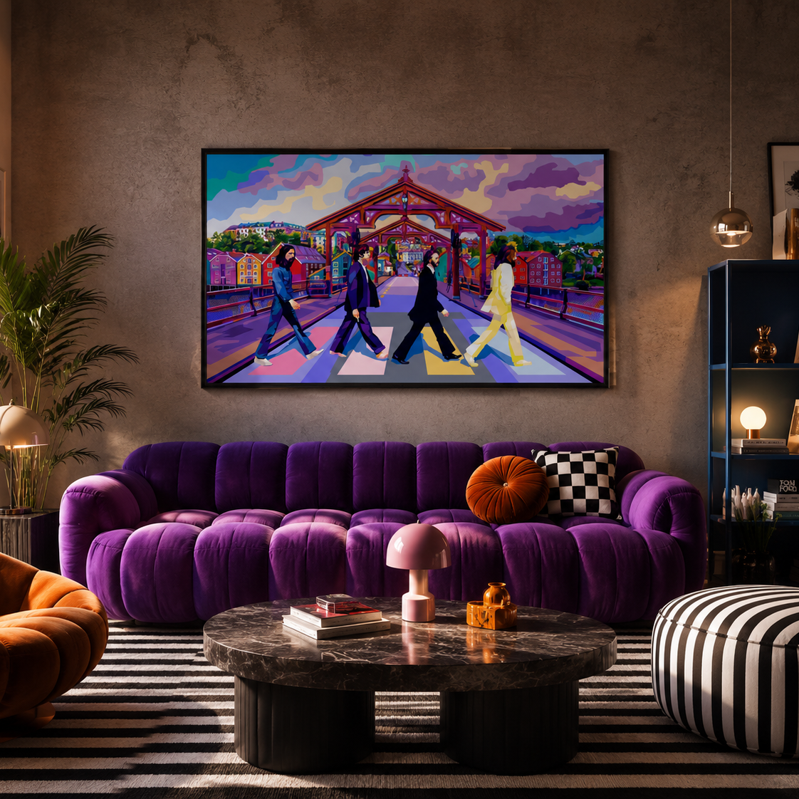 POpart trykk av kunsteren Tendart. her ser du Gamle Bybro i Trondheim. Vist i miljø