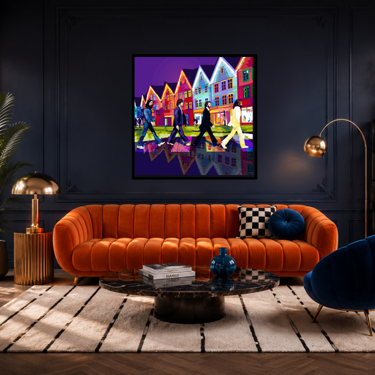 Bryggen Beat av Tendart - Torbjørn endrerud leker med popart stilen. her ser du bryggen i Bergen