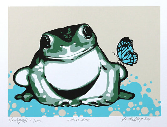 Bilde av Anette Borge "Min venn" laget av Anette Borge, popart kunst fra Galleri2b