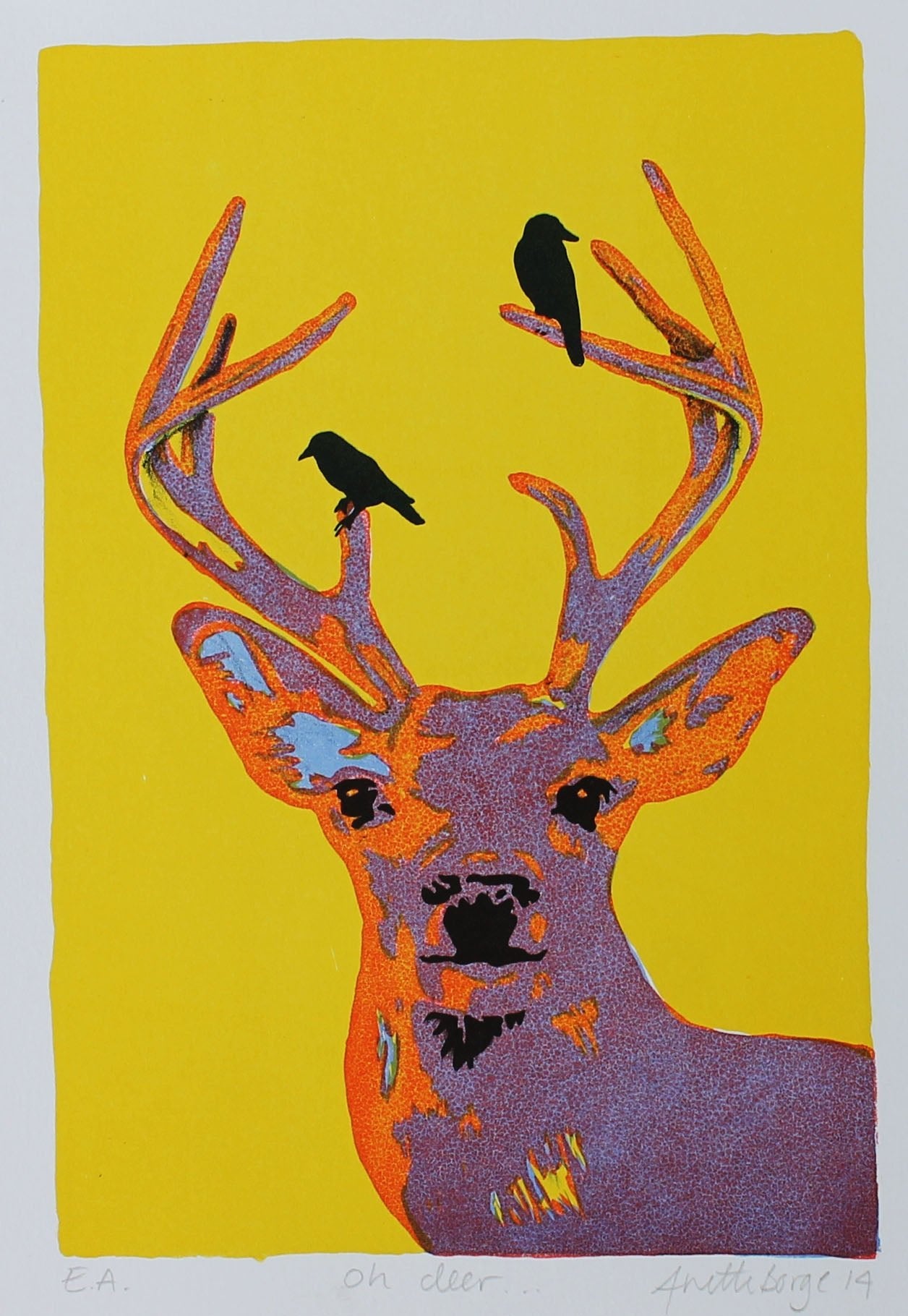 Bilde av Anette Borge "Oh deer" laget av Anette Borge, popart kunst fra Galleri2b