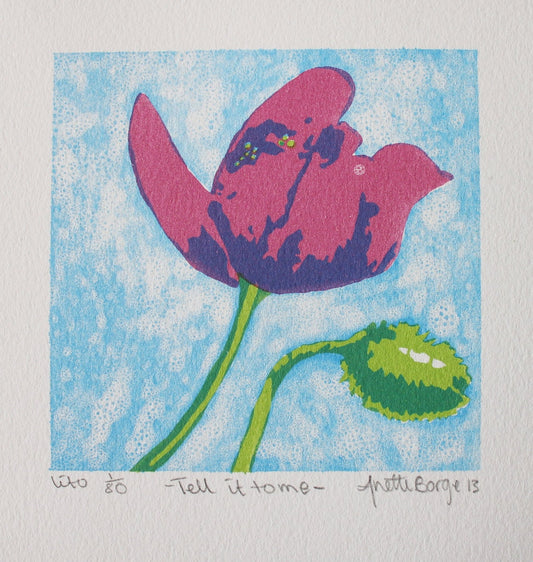 Bilde av Anette Borge "Tell it to me" laget av Anette Borge, popart kunst fra Galleri2b